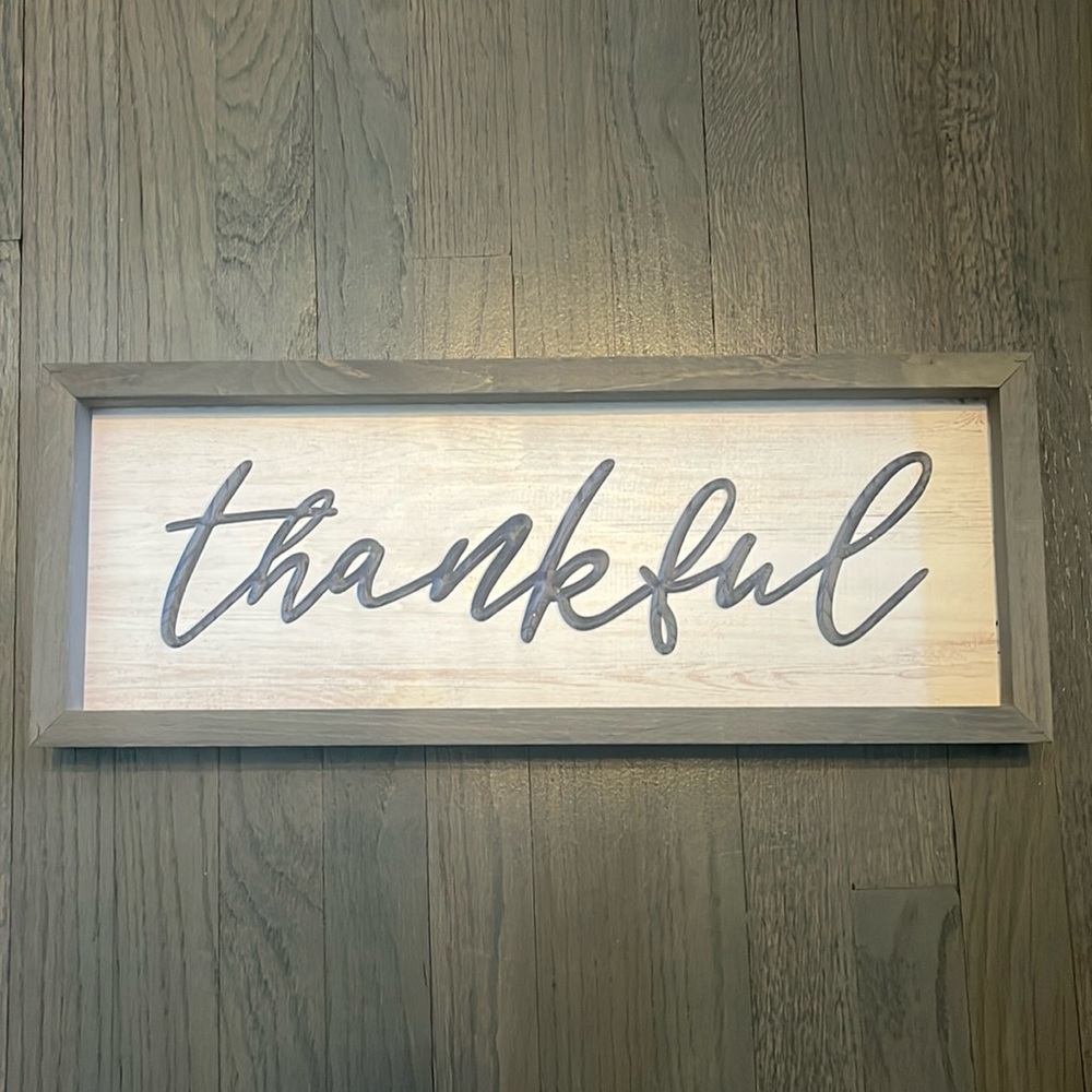 “Thankful” fall home decor sign